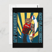 バラク・オバマ・スラム・ダンク ポストカード (正面/裏面)