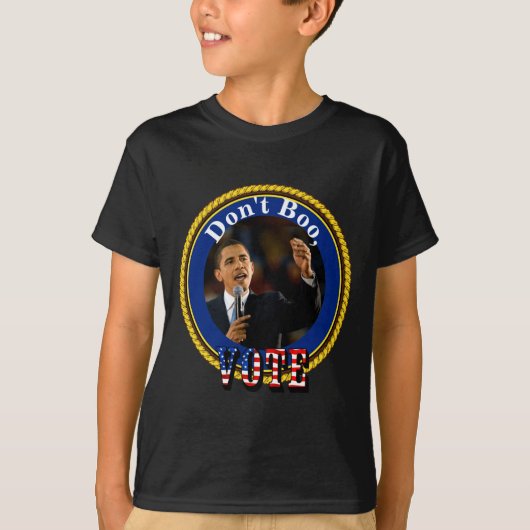 バラク・オバマ ブーイング反対 投票 Tシャツ (正面)