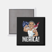 バラク・オバマ・メリカ大統領7月4日おもしろいPa マグネット (正面/裏面)