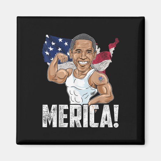 バラク・オバマ・メリカ大統領7月4日おもしろいPa マグネット (正面)