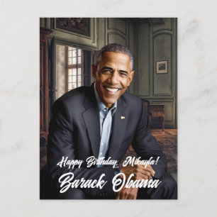 バラク・オバマ 44代米国大統領の誕生日 ポストカード