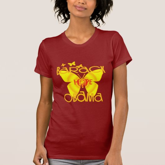 バラクOamaを支える蝶Tシャツ Tシャツ (正面)