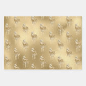 バラグラム金ゴールドグリジースパークルグリッターユニコーン ラッピングペーパーシート (正面)