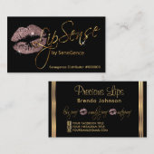 バラグリッターと金ゴールド唇 名刺 (正面/裏面)