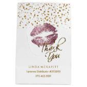 バラグリッターの口紅オンホワイト – ありがとう ミディアムペーパーバッグ (裏面)