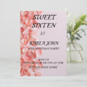 バラグリッターエレガントシックsweet sixteen誕生日 招待状 (スタンド正面)