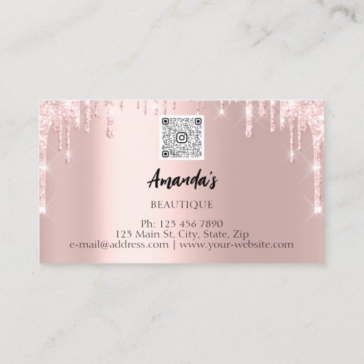 バラグリッタークローゼットハンガーブティックQRコード 名刺 (裏面)