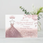 バラグリッターシークインバラ金ゴールドドレスキンセアニラ 招待状 (スタンド正面)