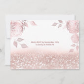 バラグリッターシークインバラ金ゴールドドレスキンセアニラ 招待状 (裏面)