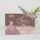 バラグリッターシークインバラ金ゴールドドレス 招待状 (スタンド正面)