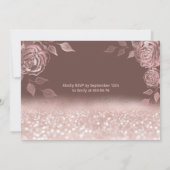 バラグリッターシークインバラ金ゴールドドレス 招待状 (裏面)