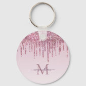 バラグリッタードリップスパーソナライズされたモノグラムと名前 キーホルダー (正面)