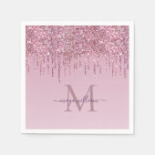バラグリッタードリップスパーソナライズされたモノグラムと名前 スタンダードカクテルナプキン (正面)