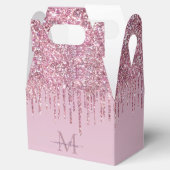 バラグリッタードリップスパーソナライズされたモノグラムと名前 フェイバーボックス (オープン)