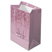 バラグリッタードリップスパーソナライズされたモノグラムと名前 ミディアムペーパーバッグ (正面アングル)