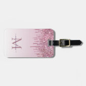 バラグリッタードリップスパーソナライズされたモノグラムと名前 ラゲッジタグ (正面横)
