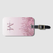 バラグリッタードリップスパーソナライズされたモノグラムと名前 ラゲッジタグ (正面横)
