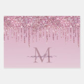 バラグリッタードリップスパーソナライズされたモノグラムと名前 ラッピングペーパーシート (正面2)