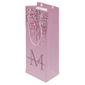 バラグリッタードリップスパーソナライズされたモノグラムと名前 ワインギフトバッグ (裏面アングル)