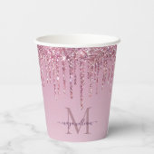 バラグリッタードリップスパーソナライズされたモノグラムと名前 紙コップ (裏面)