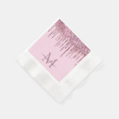 バラグリッタードリップスパーソナライズされたモノグラムと名前 縁ありカクテルナプキン (角)