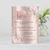 バラグリッタードリップバラ金ゴールド18誕生日 招待状 (スタンド正面)