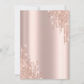 バラグリッタードリップバラ金ゴールド65番目誕生日 招待状 (裏面)