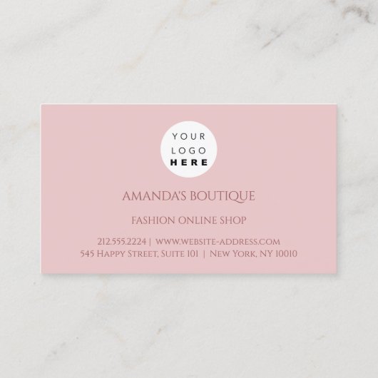 バラグリッタードレスロゴファッションイベントスタイルリストピンク 名刺 (裏面)