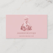 バラグリッタードレスロゴファッションイベントスタイルリストピンク 名刺 (正面)