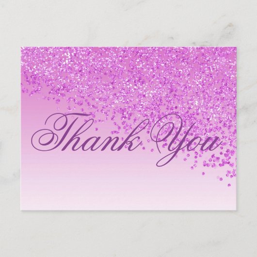 バラグリッターピンクシェードサンキューユー ポストカード (正面)