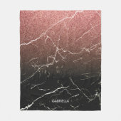 バラグリッターブラックマーブル フリースブランケット (正面)