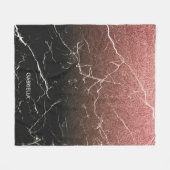 バラグリッターブラックマーブル フリースブランケット (正面(横))