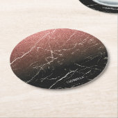 バラグリッターブラックマーブル ラウンドペーパーコースター (アングル)