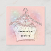 バラグリッターホログラフィック布掛けファッション スクエア名刺 (正面)