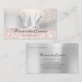 バラグリッターメイクアップアーティストシルバークラウン王室の 予約カード (正面/裏面)