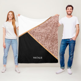 バラグリッター幾何学 フリースブランケット