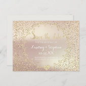 バラグリッター紙吹雪シャンパイニュ日付を保存 案内ポストカード (正面/裏面)