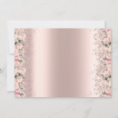 バラグリッター紙吹雪バラ金ゴールドベビーシャワー 招待状 (裏面)