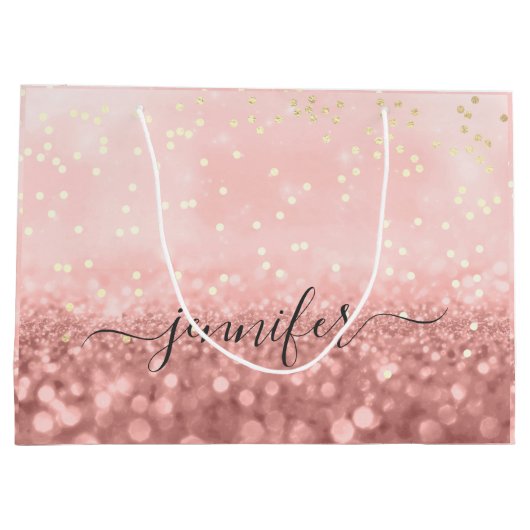 バラグリッター結婚のブライダル金ゴールド紙吹雪Large G ラージペーパーバッグ (裏面)