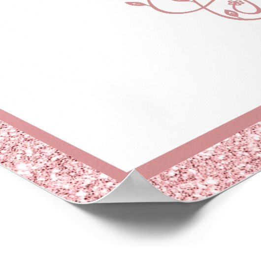 バラグリッター誕生日50と素晴らしいウェルカムサイン ポスター (角)