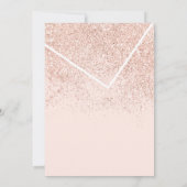 バラグリッター赤面ピンクモダンフォトベビー誕生 案内状 (裏面)