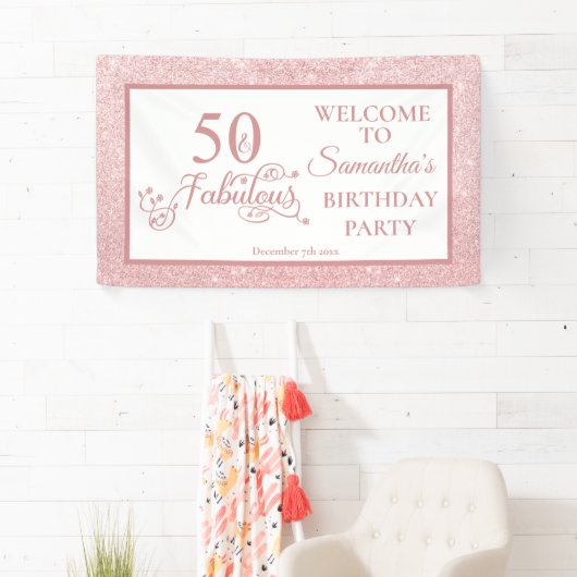 バラグリッター50歳の誕生日パーティー50素晴らしい 横断幕 (インサイチュ)