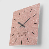 バラグリッター モダン スクエア壁時計 (傾斜)