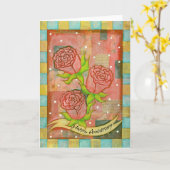 バラグリーティングカード カード (黄色い花)