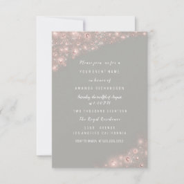 バラグレイグリッターブライダルシャワー誕生日スイーツ 招待状