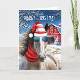 バラグレーホースMAREyおもしろいクリスマス シーズンカード