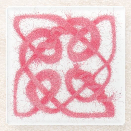 バラケルト結び目模様ガラスコースター ガラスコースター (正面)