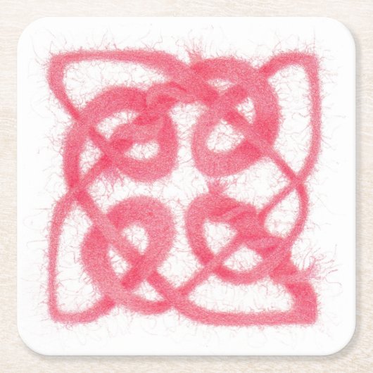 バラケルト結び目模様スクエア紙コースター スクエアペーパーコースター (正面)