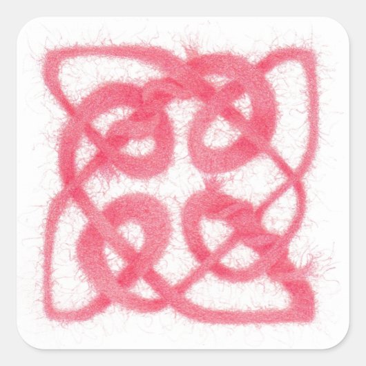 バラケルト結び目模様スモールスクエアステッカー スクエアシール (正面)