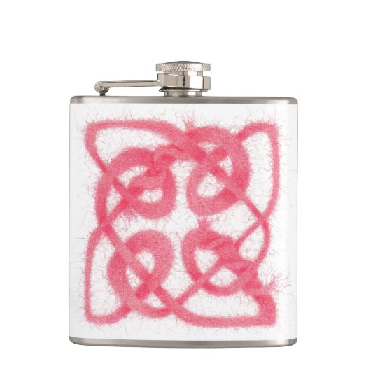 バラケルト結び目模様ビニール包まれたフラスコ フラスク (正面)